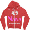 nana established 2017 Zipper Hoodie