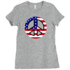 flag us flag peace independence day Ladies Fitted T-Shirt