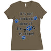 IT'S NOT DRINKING ALONE IF THE DOG IS HOME! Ladies Fitted T-Shirt