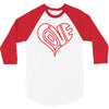 love heart outline valentine's day 3/4 Sleeve Shirt