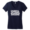 chubby tattooed bearded &amp; awesome Women's V-Neck T-Shirt