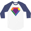 Rainbow LGBT Diamond 3/4 Sleeve Shirt