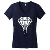 dripping diamond logo Women's V-Neck T-Shirt