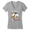 my boxer is my valentine1 Women's V-Neck T-Shirt