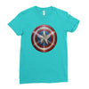 cotton captain america shield distressed, ideal gift or present Ladies Fitted T-Shirt