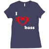 i love heart bass guitar music Ladies Fitted T-Shirt