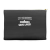 commas save lives t shirt Accessory Pouches