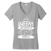Queens Are Born In March Women's V-Neck T-Shirt