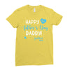 Happy First Father's Day Daddy Ladies Fitted T-Shirt