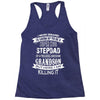 Super Cool Stepdad Of A Freaking Awesome Grandson Racerback Tank