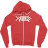 darwin'   fish Zipper Hoodie