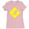 ninja crossing sign Ladies Fitted T-Shirt