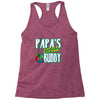 papa's little fishin buddy Racerback Tank