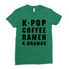 k pop coffee ramen k dramas Ladies Fitted T-Shirt