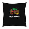 angry pumkin Throw Pillow