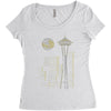 seattle skyline Women's Triblend Scoop T-shirt