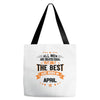 All Men Created Equal But The Best Born In April Tote Bags