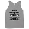 never underestimate an old man who was born in october Tank Top