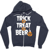 trick or treat or beer Zipper Hoodie