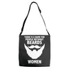 funny beards Adjustable Strap Totes