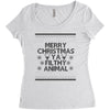 merry christmas ya filthy animal Women's Triblend Scoop T-shirt