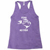 fear no fish bone skeleton Racerback Tank