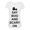 say boo and scary on 2 Maternity Scoop Neck T-shirt