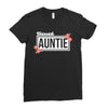 blessed aunitie with flower white color Ladies Fitted T-Shirt