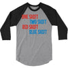 one shift two shift red shift blue shift 3/4 Sleeve Shirt