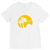 beach silhouette birds sand sunset V-Neck Tee