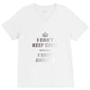 i can't keep calm because i have anxiety V-Neck Tee