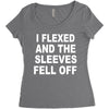 i flexed and the sleeves fell off Women's Triblend Scoop T-shirt
