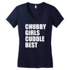 chubby girls cuddle best Women's V-Neck T-Shirt