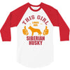 This Girl Loves Siberian Husky 3/4 Sleeve Shirt