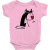 cat and wine Baby Bodysuit
