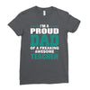 proud dad of a freaking awesome teacher. father's day gift for dad. Ladies Fitted T-Shirt