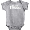 drink sensibly, don't spill it! Baby Bodysuit
