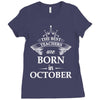 Legends Are Born In October Ladies Fitted T-Shirt