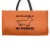 are you looking at my weiner t shirt funny dog wiener dachshund s m l Weekender Totes