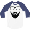 beard and glasses 3/4 Sleeve Shirt