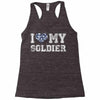 i love my soldier navy camouflage Racerback Tank