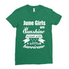 June Girls Are Sunshine Mixed With A Little Hurricane Ladies Fitted T-Shirt