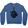 middle finger skeleton bone skull grafitti art Crewneck Sweatshirt