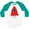 red blue shark 3/4 Sleeve Shirt