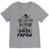 You Cant Scare Me I am Biker Papaw V-Neck Tee