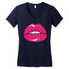 lips shiny Women's V-Neck T-Shirt