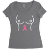 breast with pink ribbon Women's Triblend Scoop T-shirt