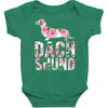 dachshund floral Baby Bodysuit