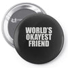 world's okayest friend Pin-back button