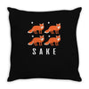 four fox sake Throw Pillow